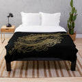 Plush blanket with two beautiful golden koi fish design