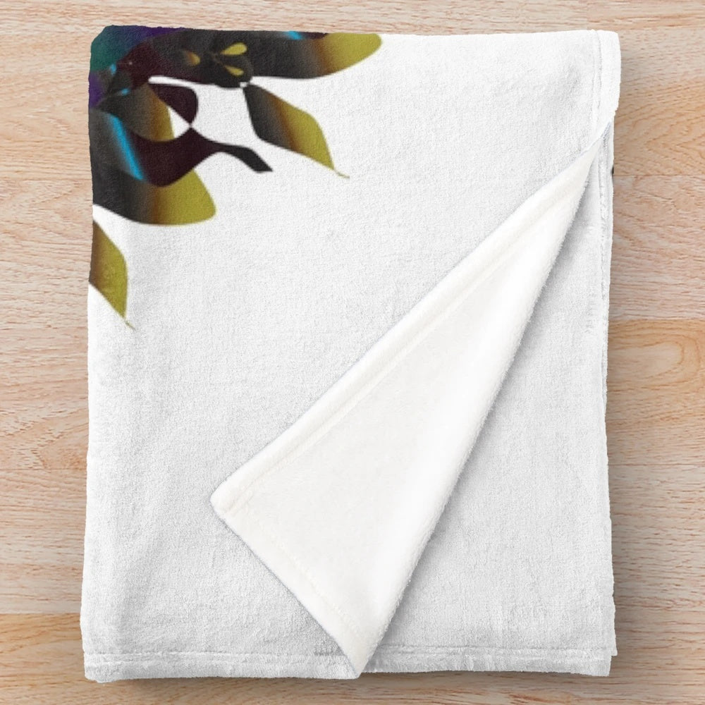Plush designer blanket with vibrant, symmetrical patterns