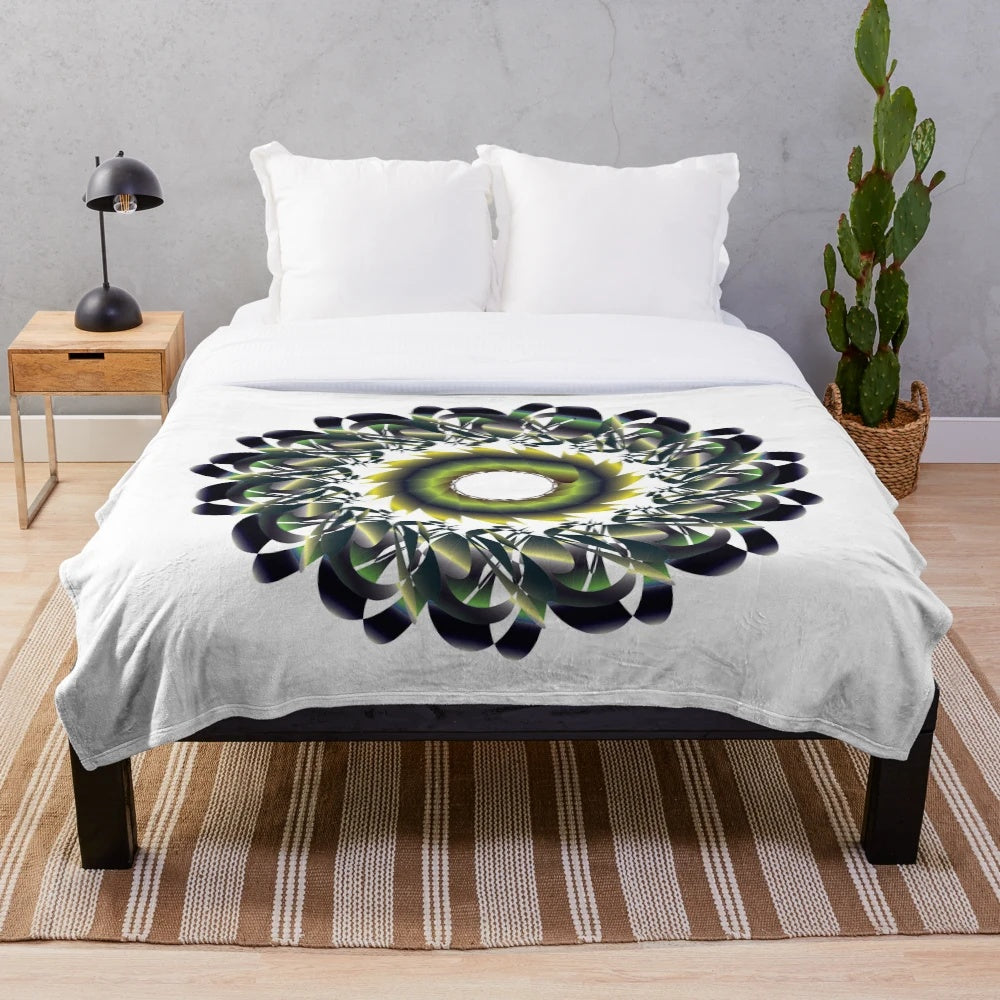 Luxurious and cozy designer plush blanket with vibrant pattern