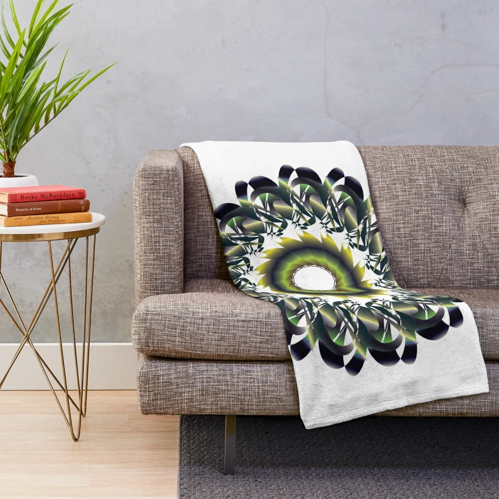Luxurious and cozy designer plush blanket with vibrant pattern