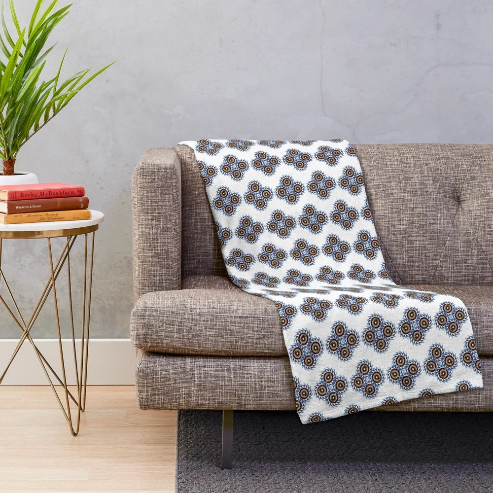 Luxurious and cozy plush blanket with a vibrant designer pattern