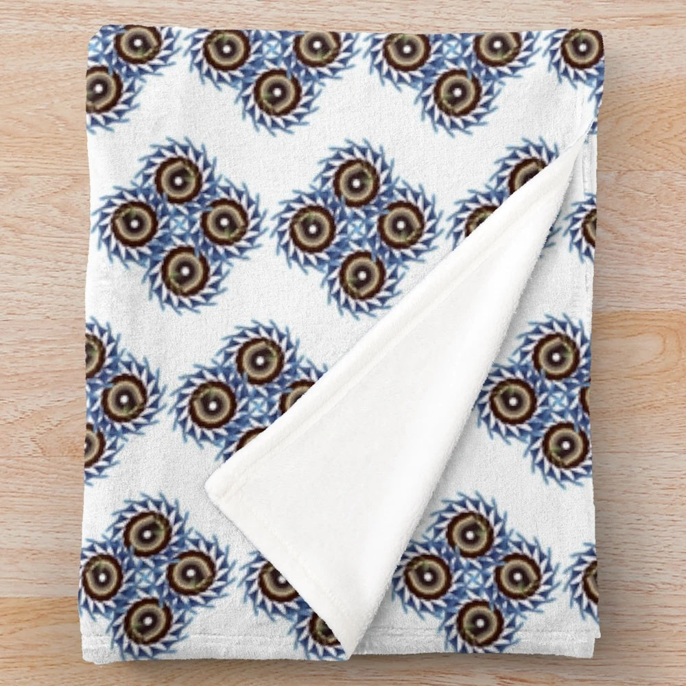 Luxurious and cozy plush blanket with a vibrant designer pattern