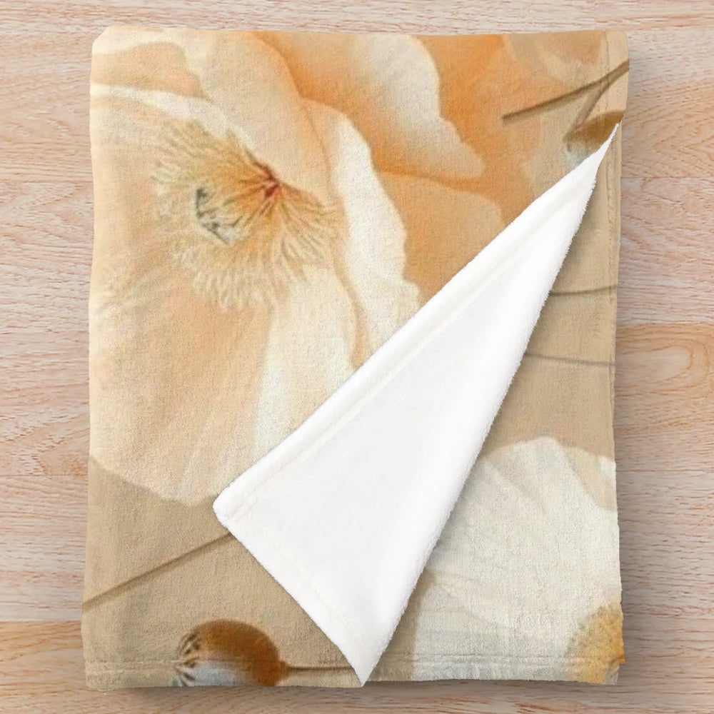 Poppies Floral Plush Blanket for a Cozy and Romantic Home