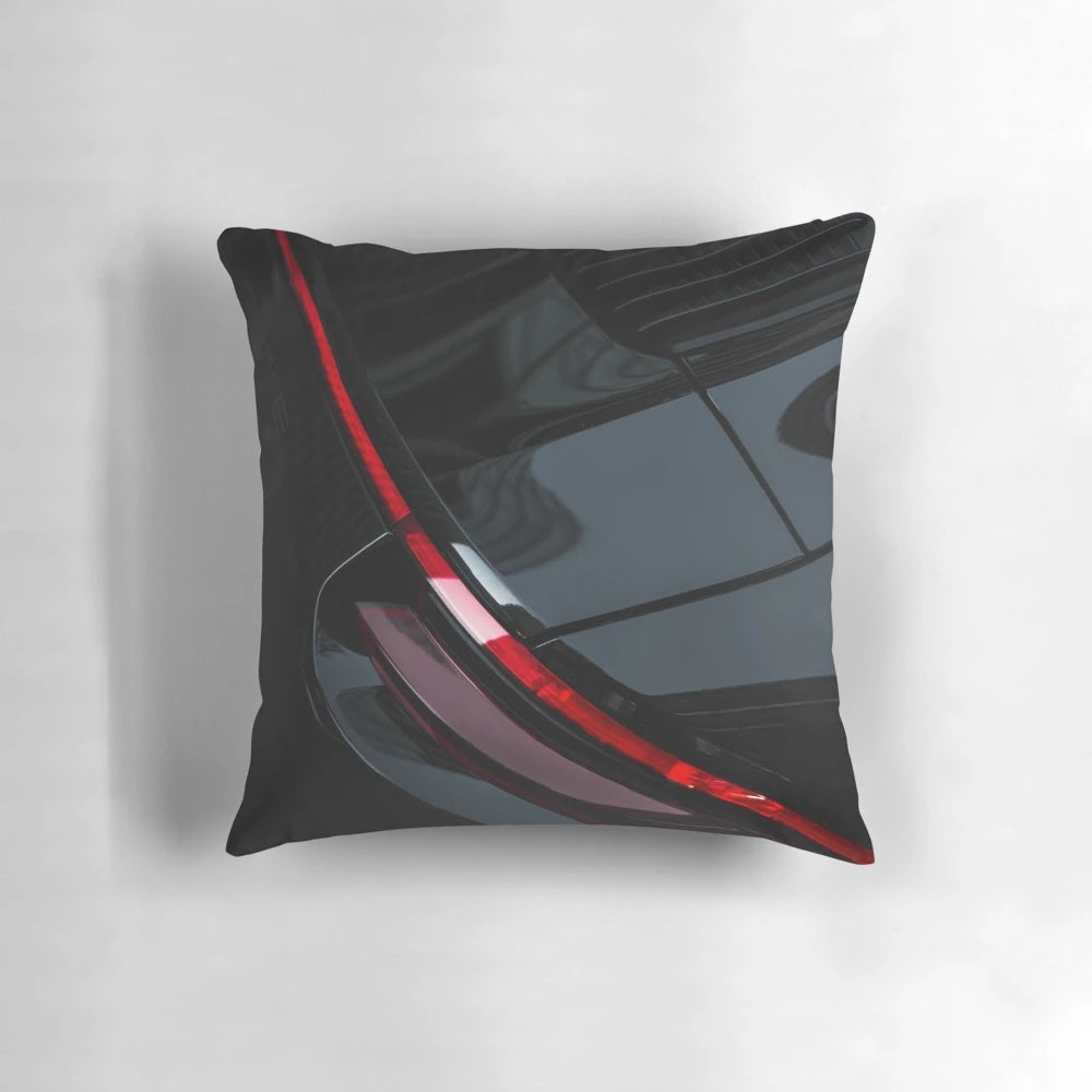 Stylish Porsche 911 pillow with vibrant red and black colors