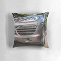 A plush, comfortable pillow featuring the iconic Porsche Cayenne SUV design.