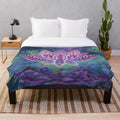 Purple Lotus Plush Blanket - Soft and Cozy Premium Blanket with Floral Design