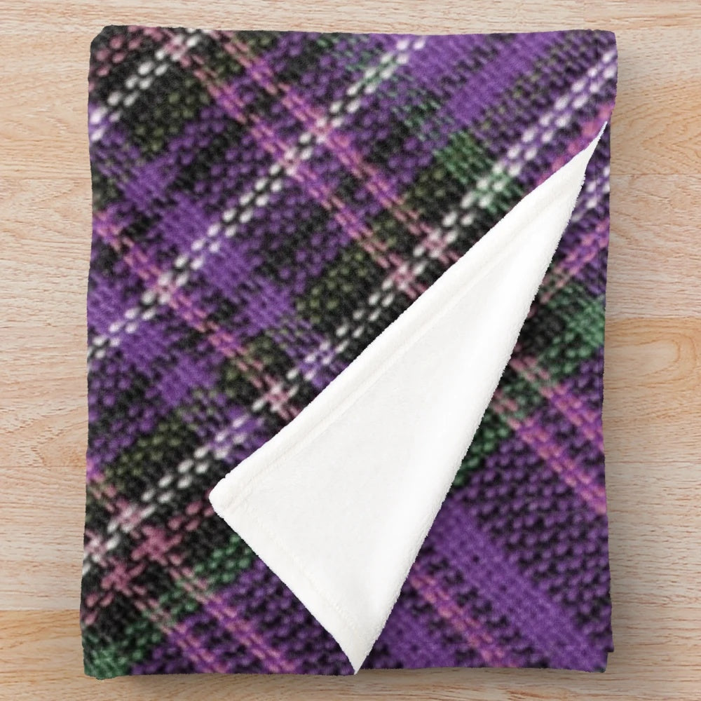 Soft and Cozy Purple Plaid Plush Blanket
