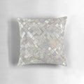 Quatrefoil Moroccan pattern pillow made with mother of pearl, a natural gemstone