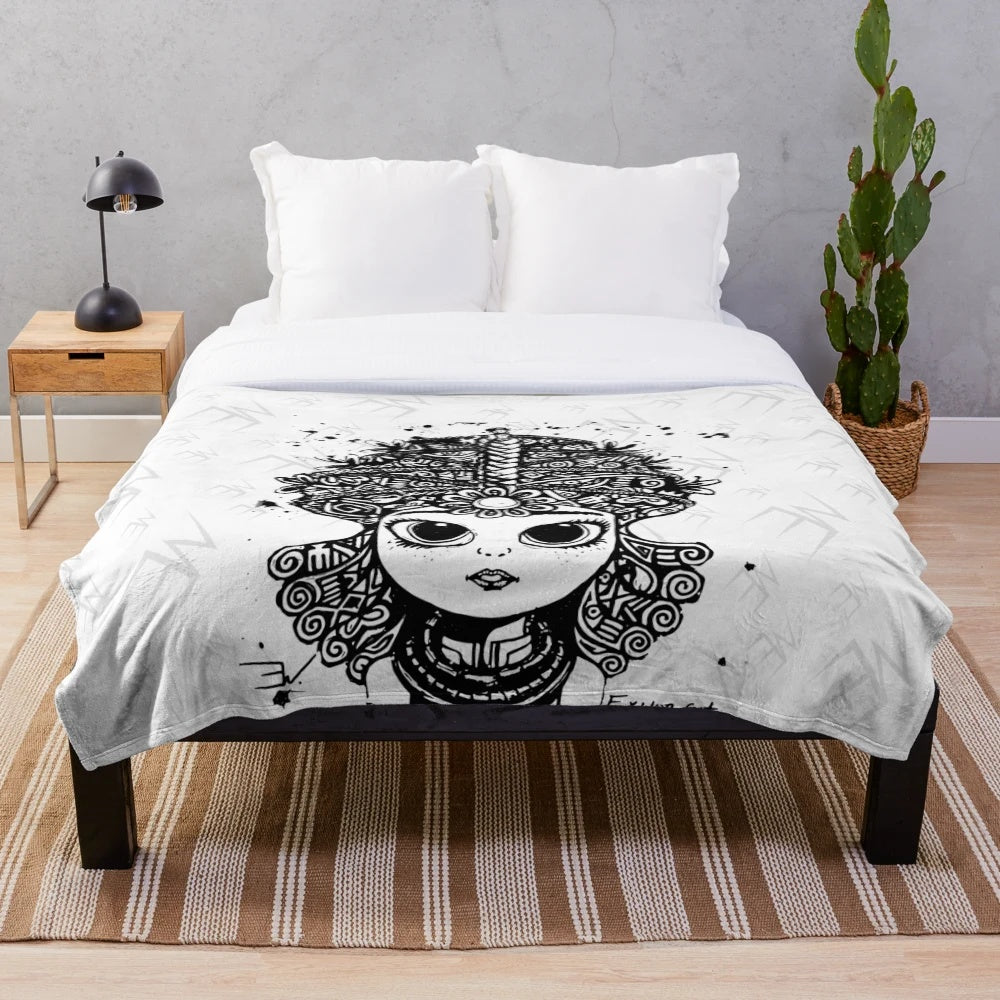 Queen Idia Inspired Soft and Cozy Plush Blanket