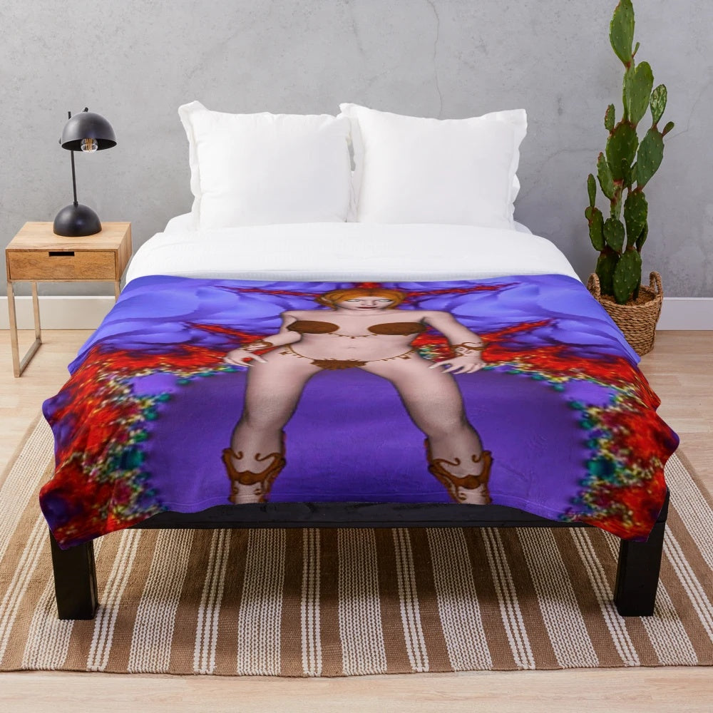 Soft and cozy queen-size plush blanket for relaxing and comfortable home decor