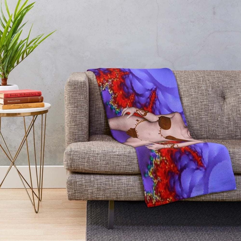 Soft and cozy queen-size plush blanket for relaxing and comfortable home decor