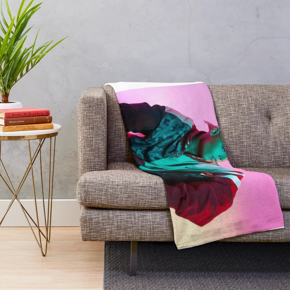 Red plush blanket for cozy and comfortable relaxation