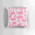 Vibrant pink and gold flamingo pattern pillow for cozy home style
