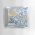 Elegant sea cliffs-patterned pillow with shimmering gold and bronze accents, perfect for beach-inspired home decor