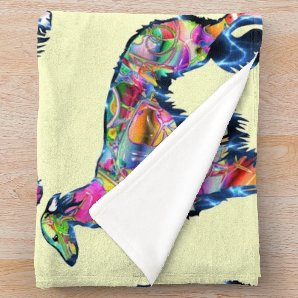 Silken Windhound Plush Blanket with Modern Dog Design