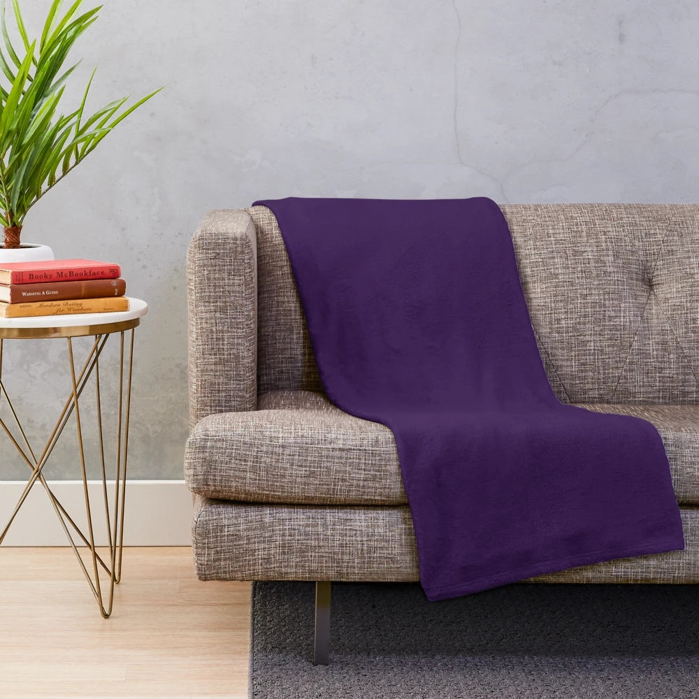 Soft and comfortable purple plush blanket for home decor