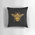 Glamorous gold and glitter queen bee decorative pillow with a stylish, modern design.