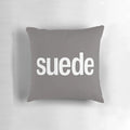 Soft, plush suede pillow with a modern and chic design, perfect for adding a touch of British style to your home.