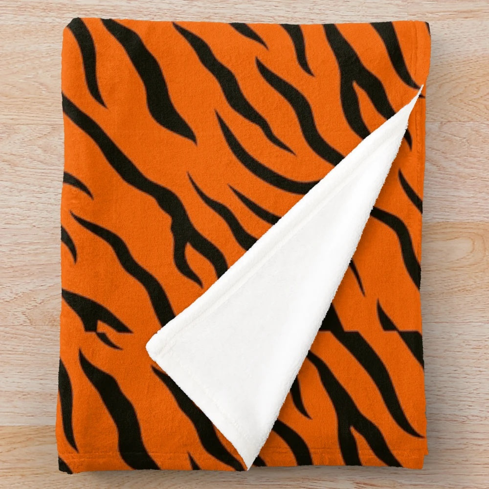 Soft and Warm Tiger Print Plush Blanket for Home Decor
