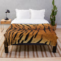 Cozy tiger skin print plush blanket