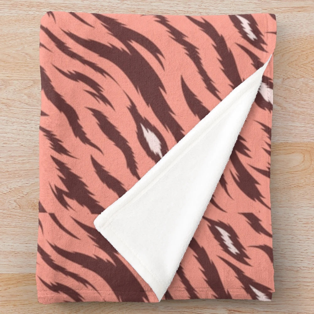 Soft and cozy tiger skin inspired plush blanket