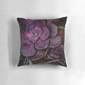 Soft, plush velvet cactus-themed decorative throw pillow in rich aubergine color