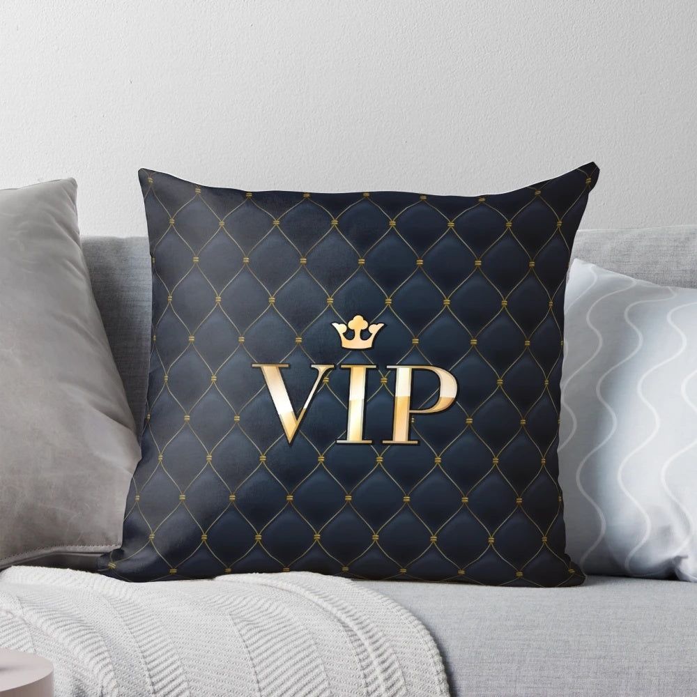 Elegant VIP abstract quilted background pillow with a touch of golden opulence