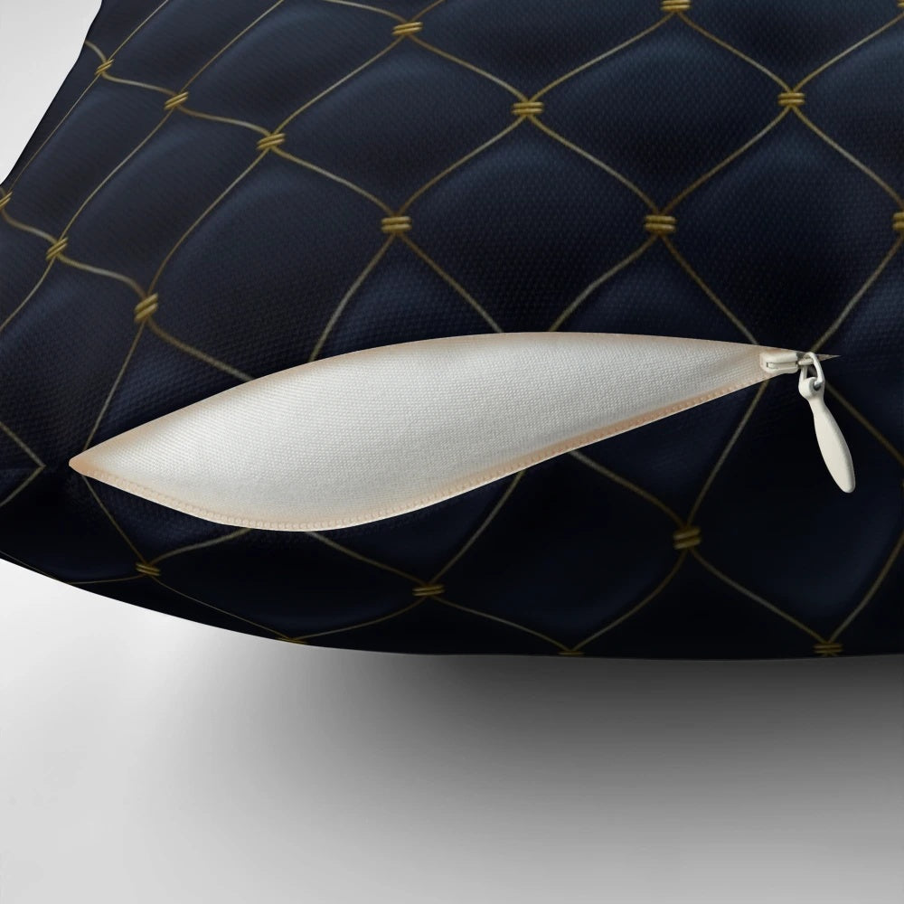 Elegant VIP abstract quilted background pillow with a touch of golden opulence