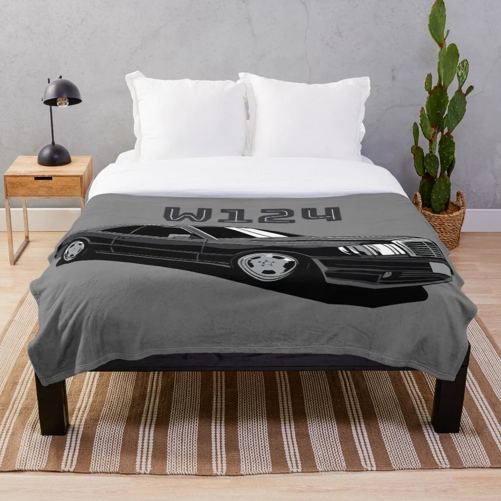 W124 Plush Blanket with Mercedes Emblem