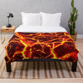 Cozy red and orange lava themed plush blanket