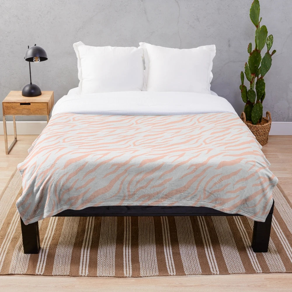 Soft and cozy tiger print plush blanket for home decor
