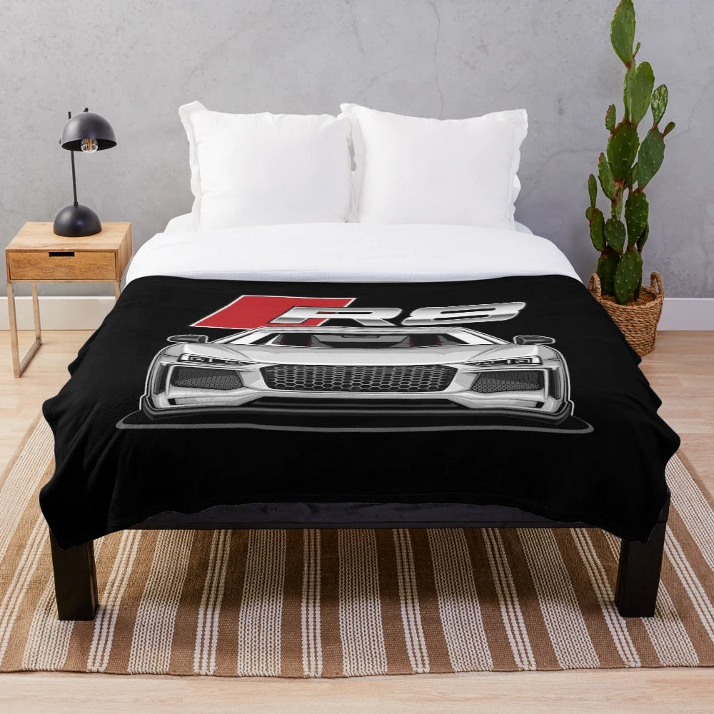 Plush blanket in the style of an Audi R8 V10 supercar