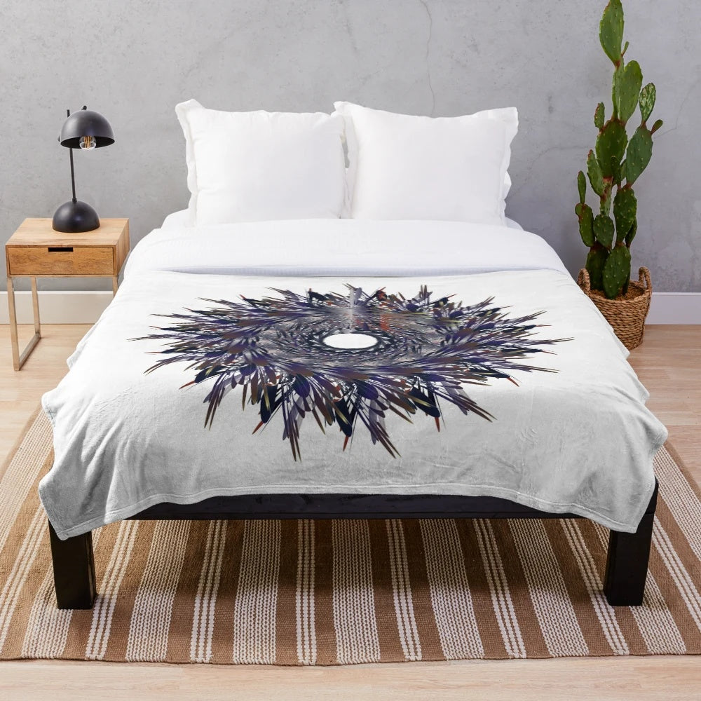 Luxury designer plush blanket with a vibrant, stylish pattern