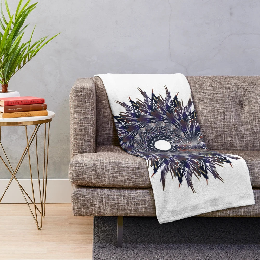 Luxury designer plush blanket with a vibrant, stylish pattern