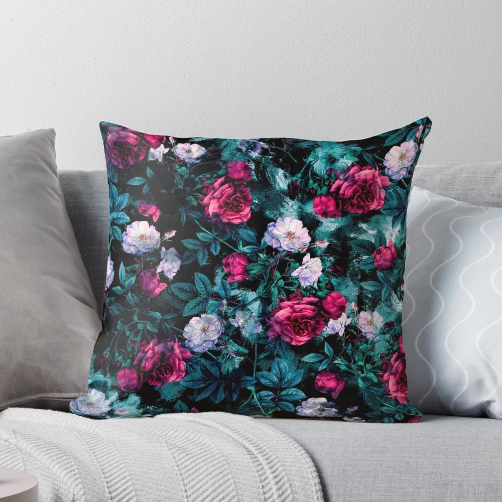 Stylish floral abstract III pillow for contemporary home interiors