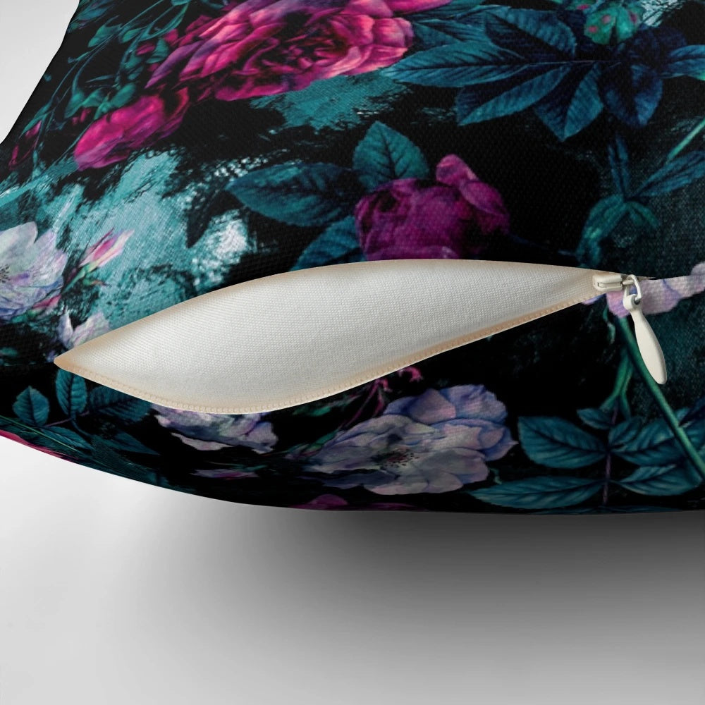 Stylish floral abstract III pillow for contemporary home interiors