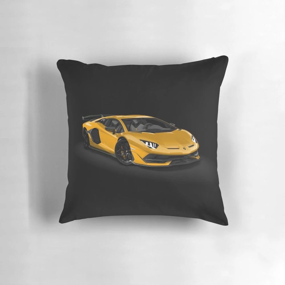 Lamborghini Aventador SVJ inspired decorative pillow with sleek, sports car design