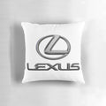 Soft, plush Lexus logo pillow for luxury car enthusiasts and home decor.