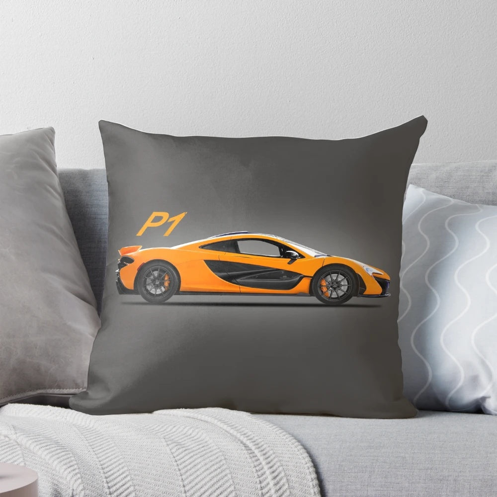 Plush Mclaren P1 supercar pillow for home decor and automotive enthusiasts