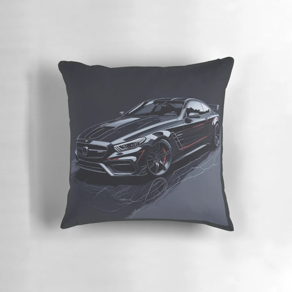 Plush Mercedes-Benz AMG-inspired throw pillow for car lovers