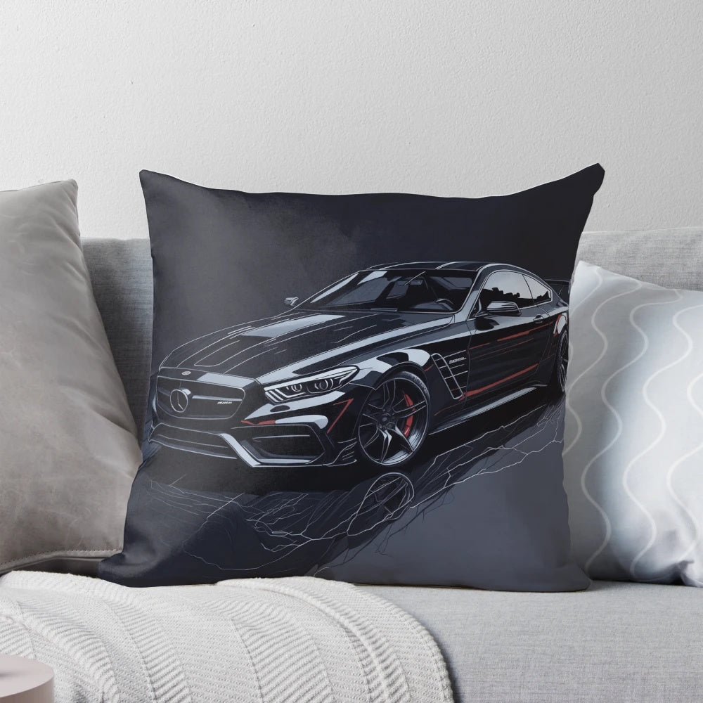 Plush Mercedes-Benz AMG-inspired throw pillow for car lovers