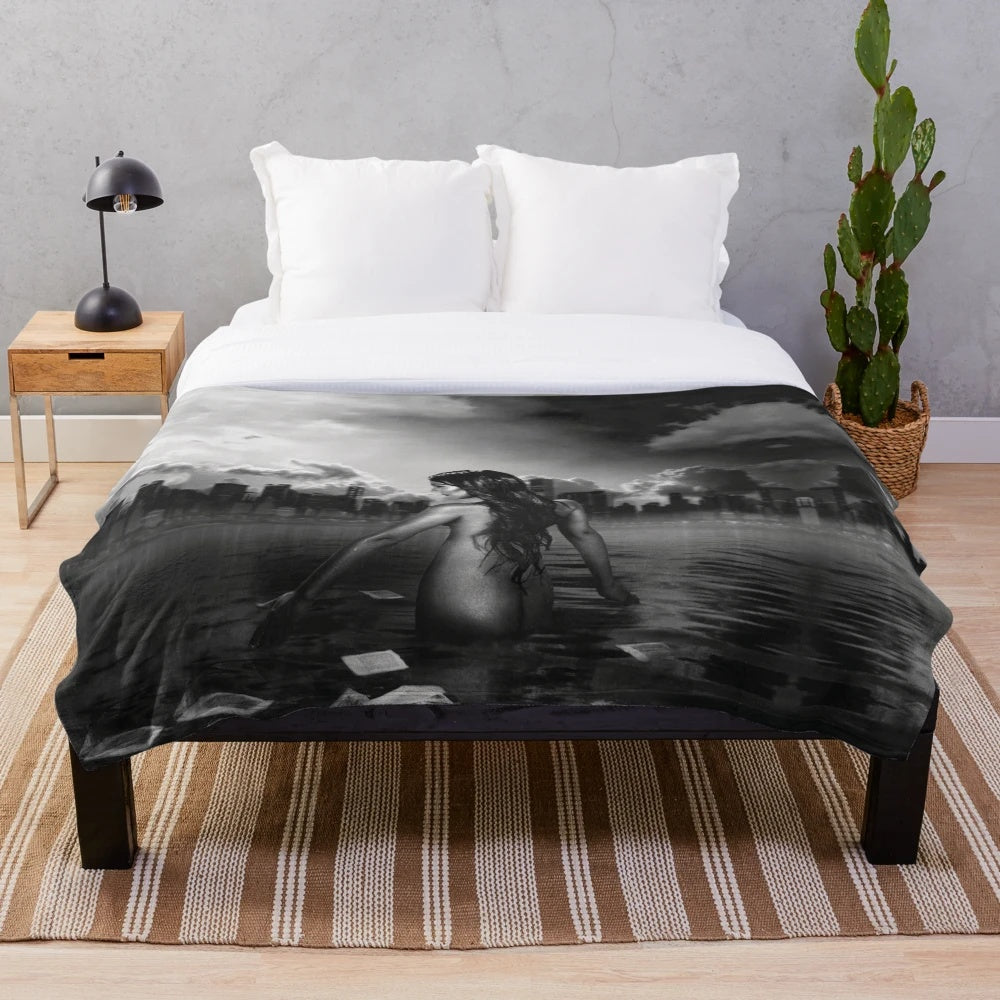 Soft and cozy plush blanket with Monica Naranjo inspired design