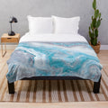 Luxury plush blanket with marble geode and faux agate design