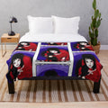 Lydia Deetz inspired plush blanket with Beetlejuice gothic design
