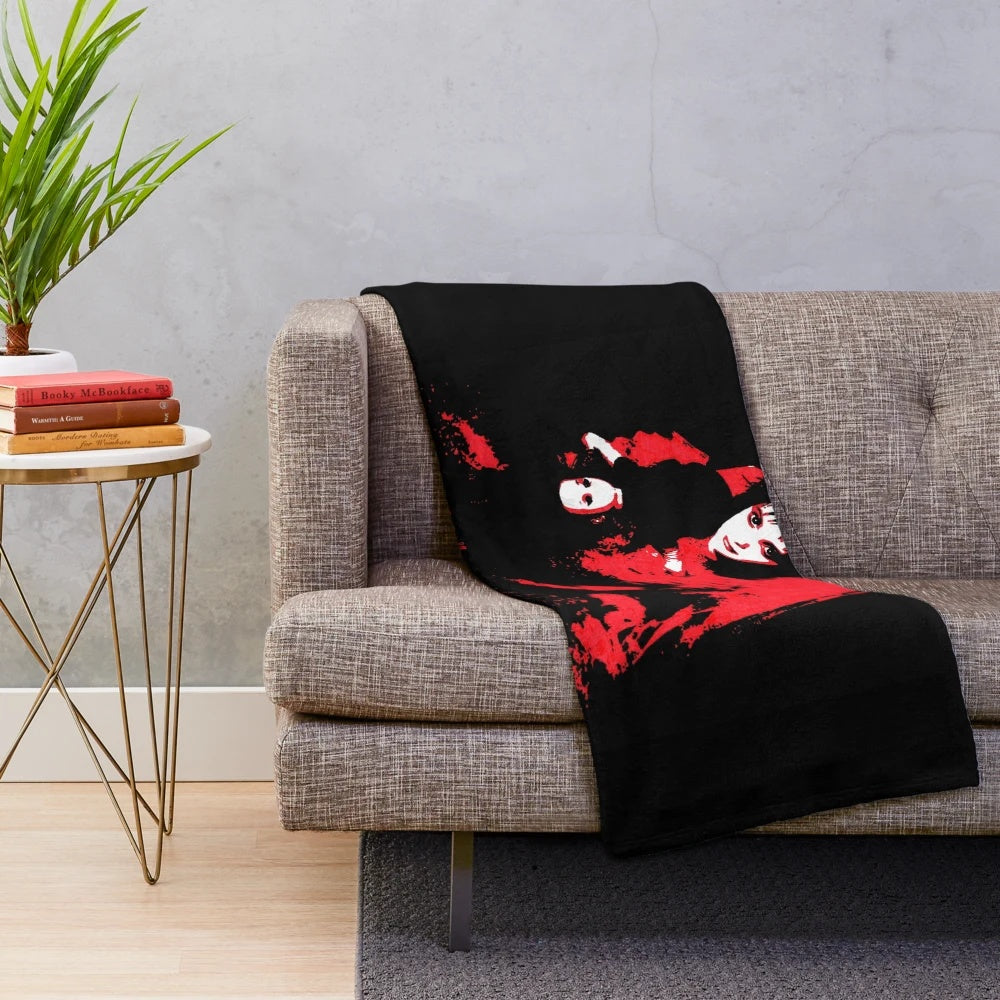 Lydia Deetz inspired plush blanket featuring the character from the Tim Burton classic Beetlejuice