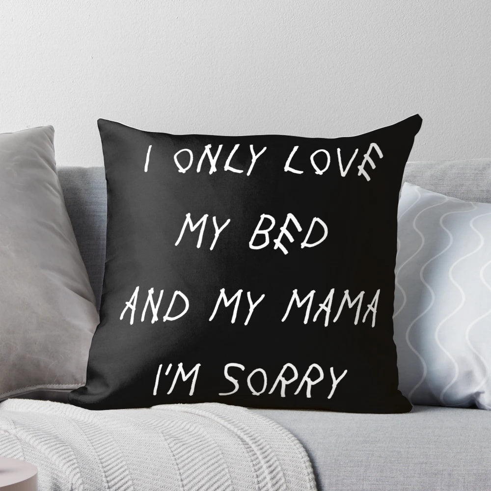 Minimalist throw pillow featuring lyrics from Drake's hit song "God's Plan"