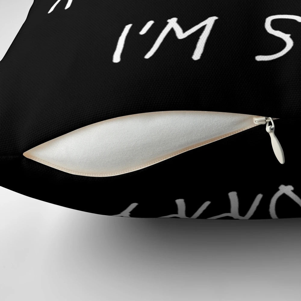 Minimalist throw pillow featuring lyrics from Drake's hit song "God's Plan"