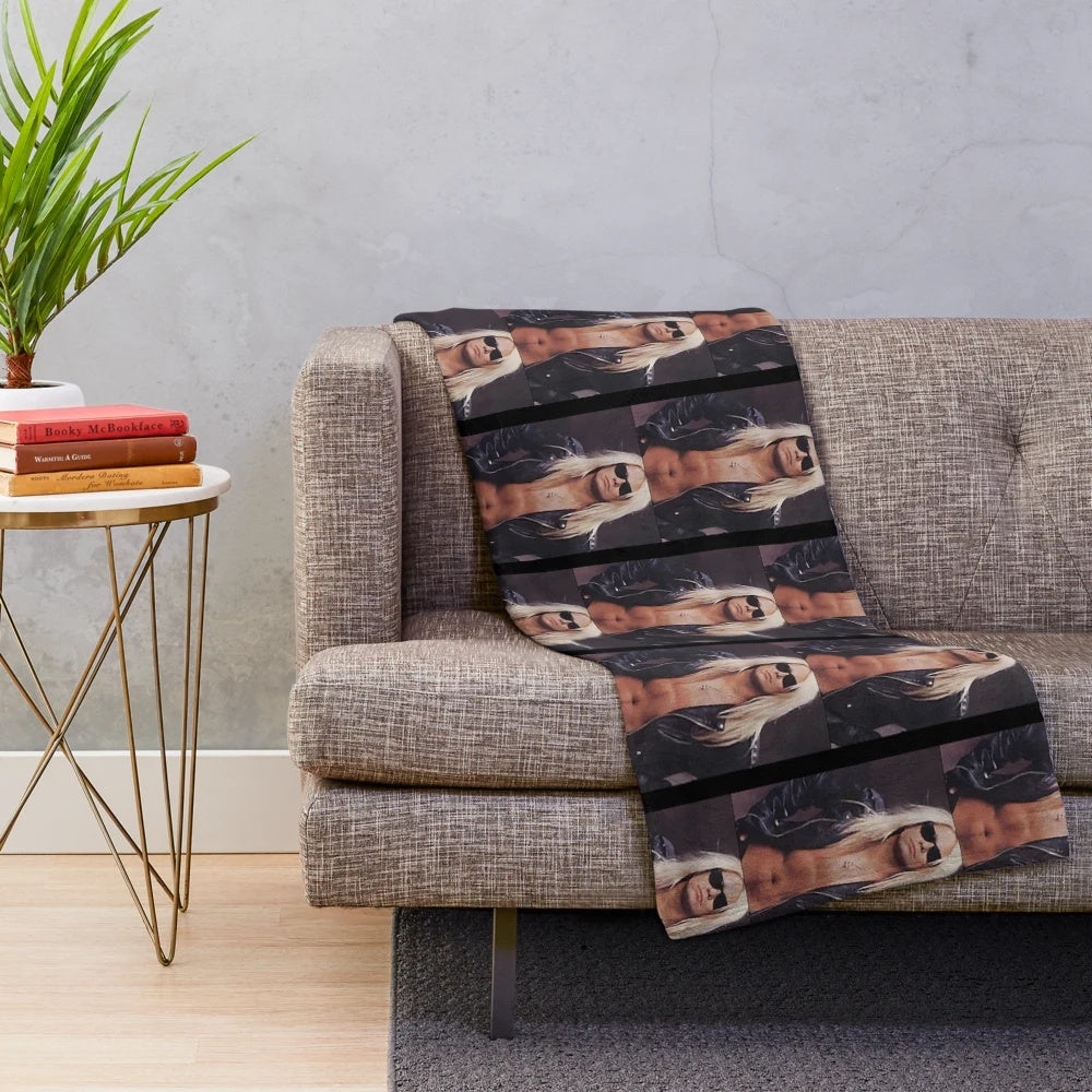 Mötley Crüe inspired plush blanket with band members