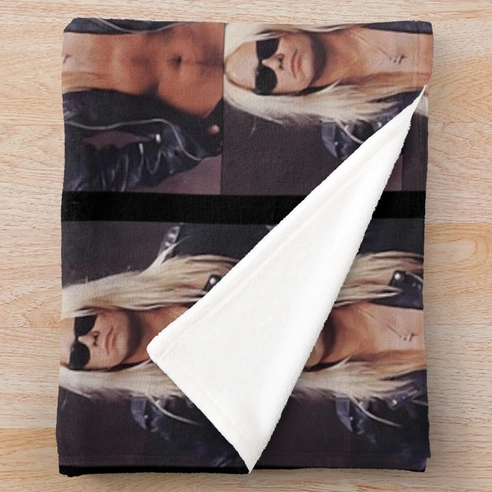 Mötley Crüe inspired plush blanket with band members