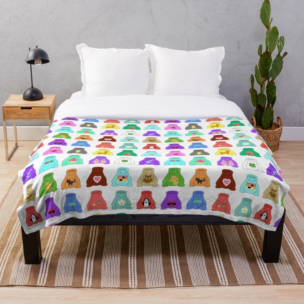 Mabel-inspired Gravity Falls plush blanket with a cozy, soft design
